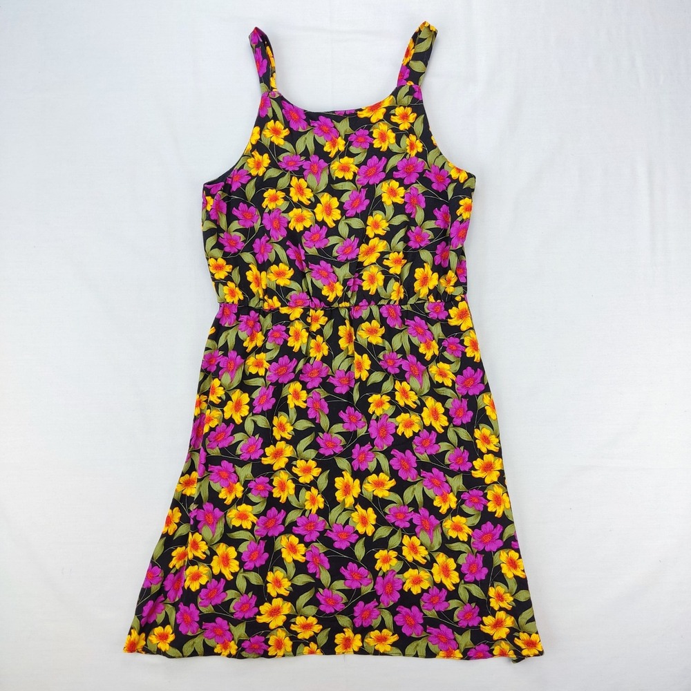 GB Girls Dress Womens L Black Floral Sleeveless Mini Fit & Flare GG8849PRE